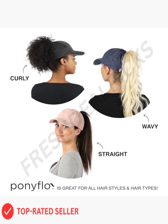 Women\'s Patented Ponytail Baseball Cap with Open Back Adjustable Vintage Wash main image 6